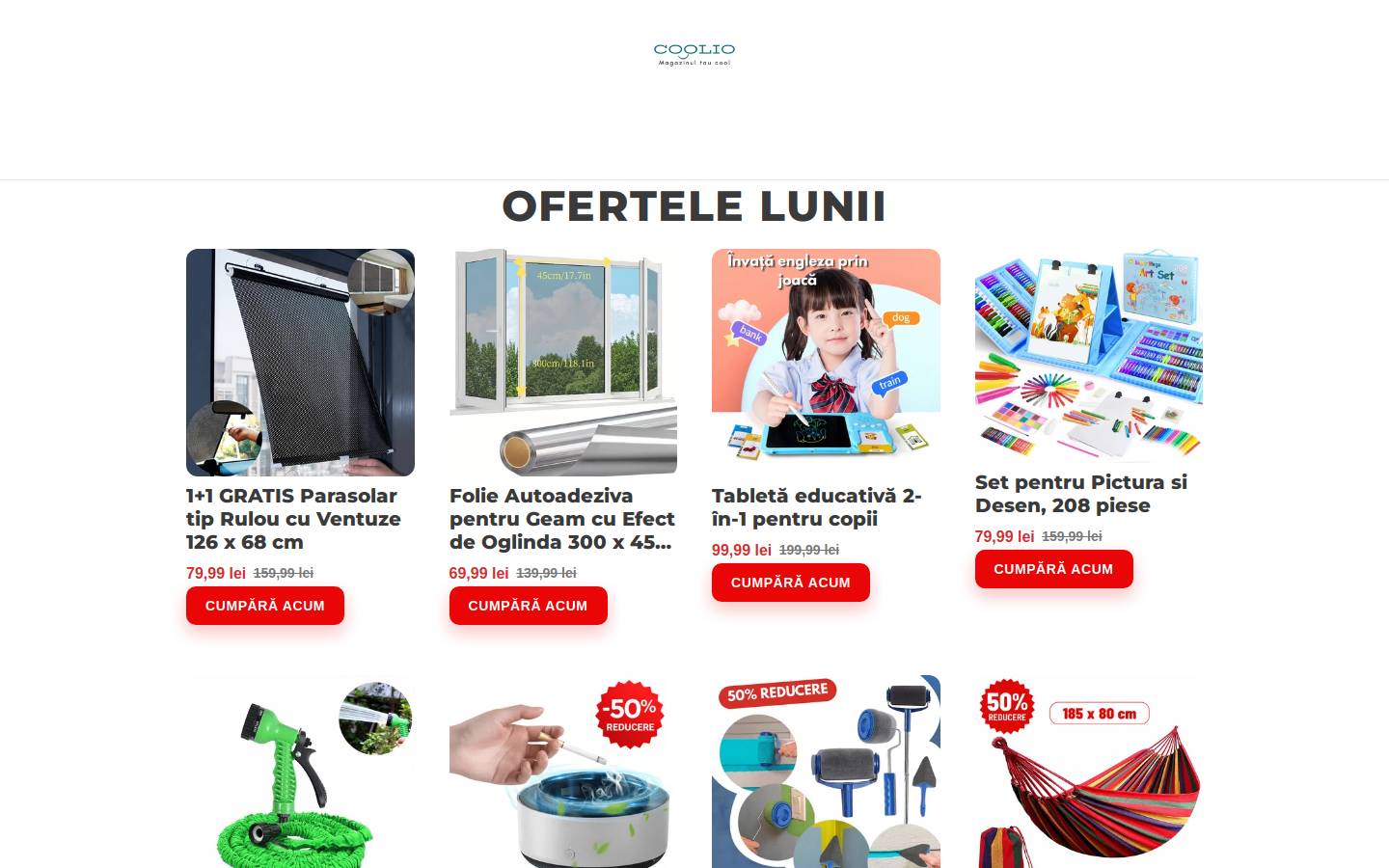coolio.ro homepage screenshot