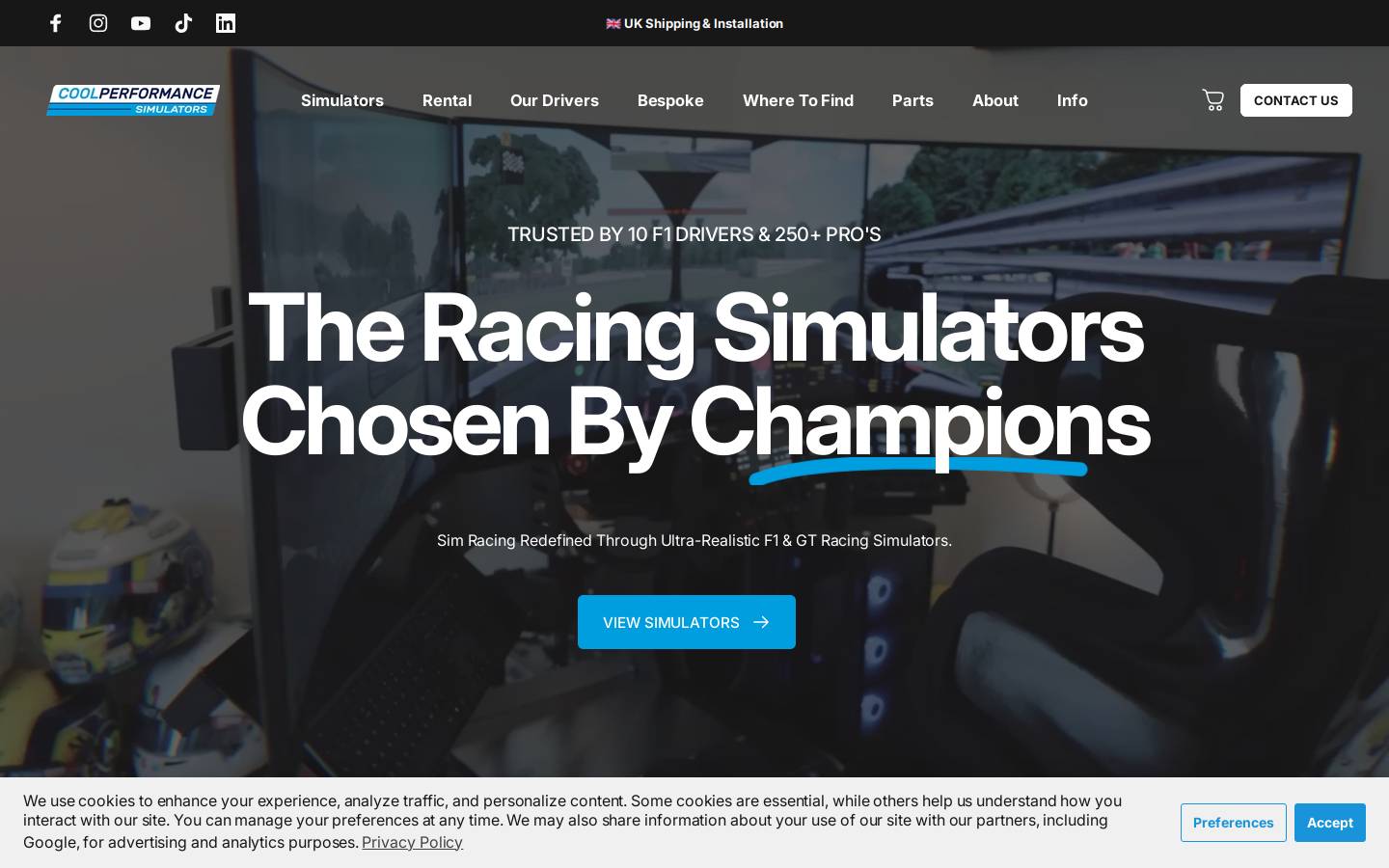coolperformance.com homepage screenshot
