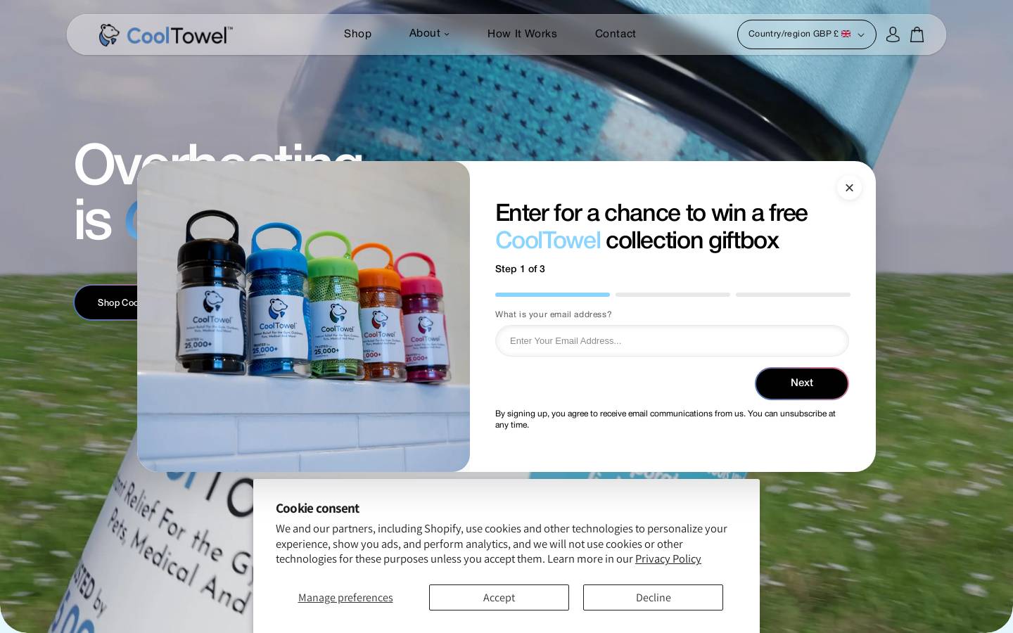 Cooltowel homepage screenshot