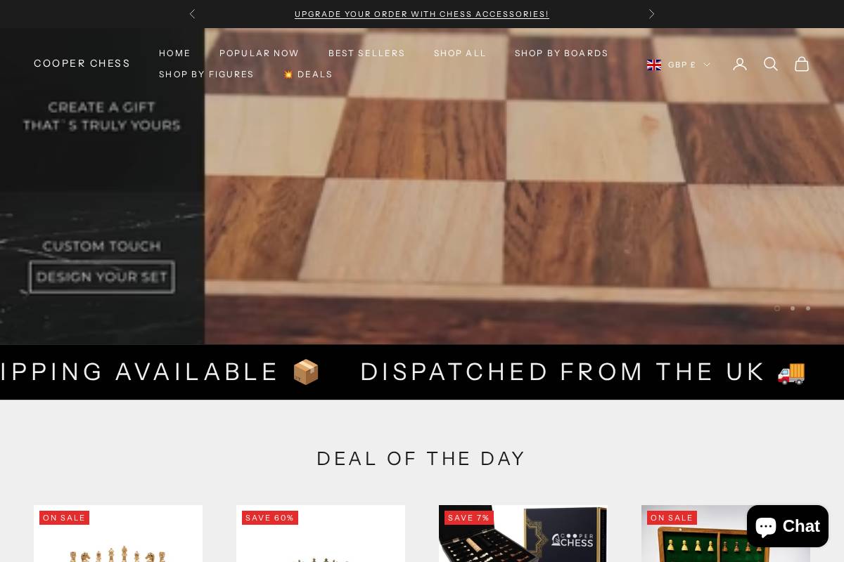 cooperchess.com homepage screenshot