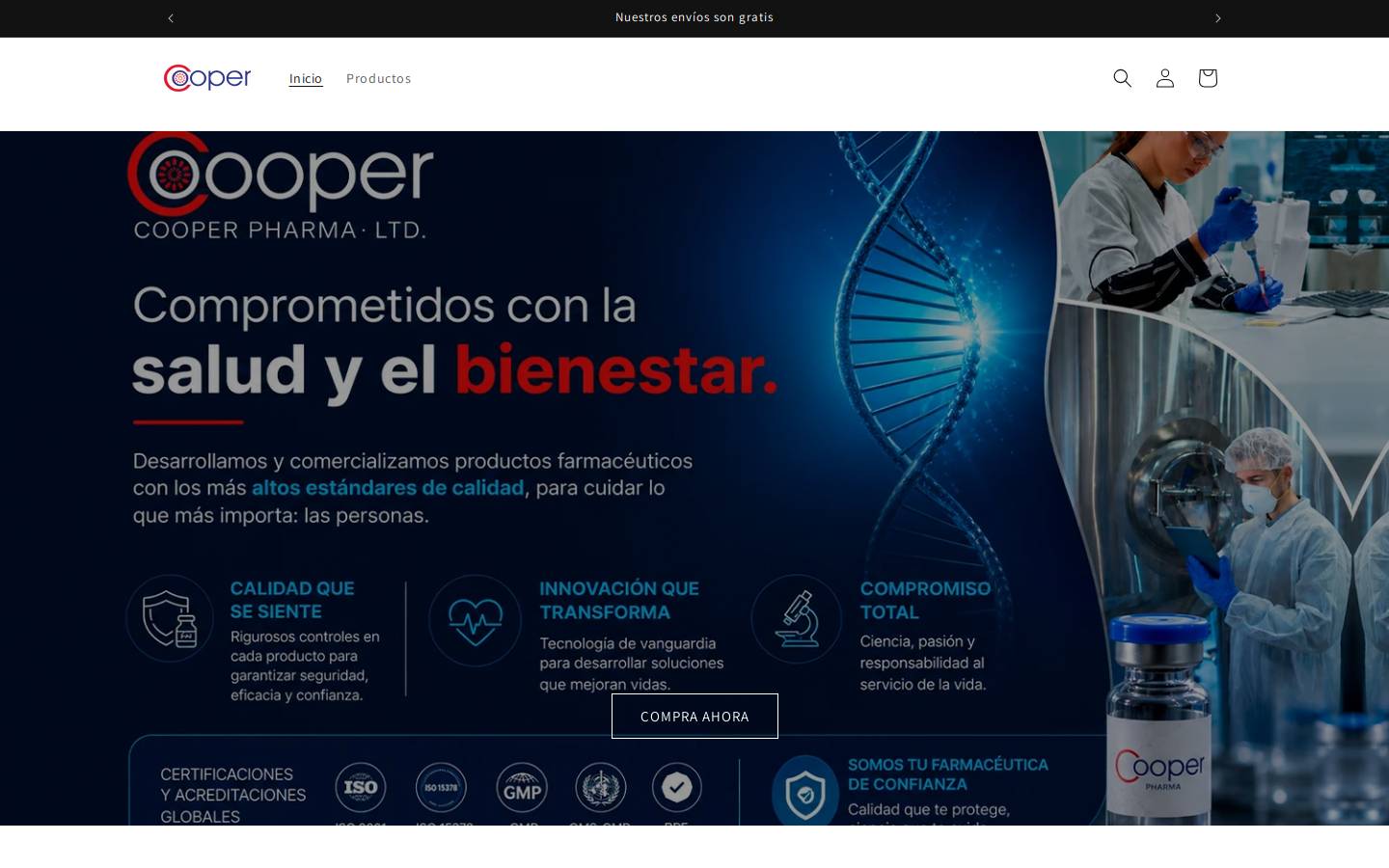 cooperpharma.com.co homepage screenshot