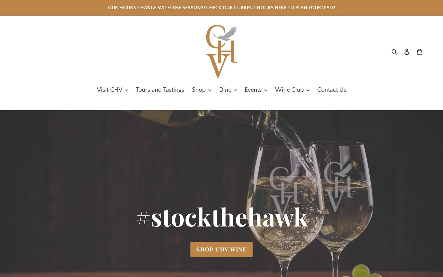 coopershawkvineyards.com homepage screenshot