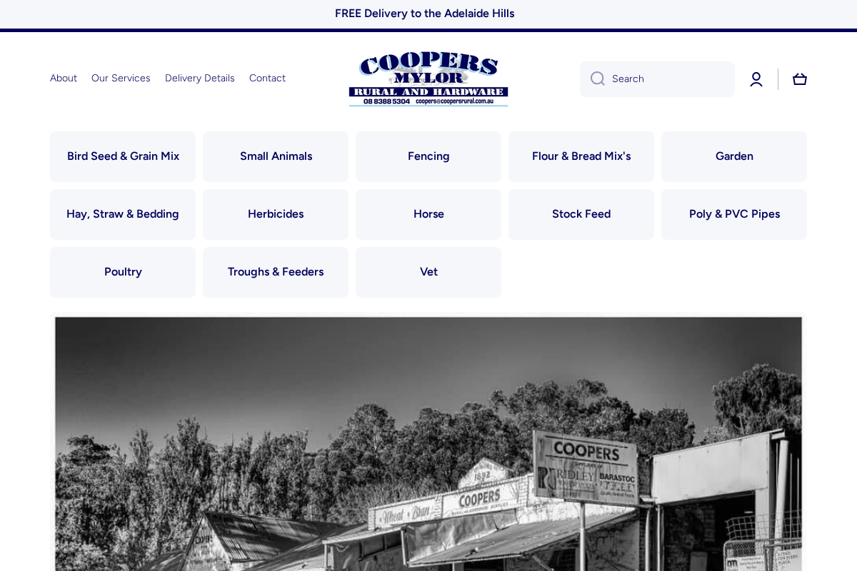 Coopers Rural & Hardware. homepage screenshot