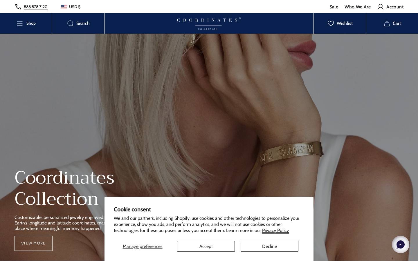 Coordinatescollection homepage screenshot