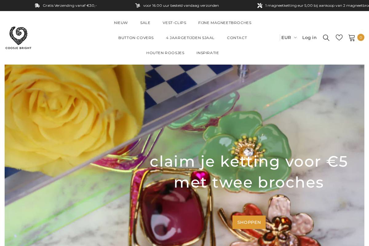 Coosjebright homepage screenshot