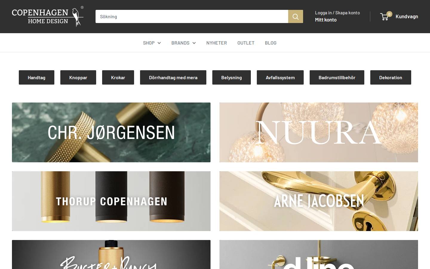 Copenhagen Home Design homepage screenshot