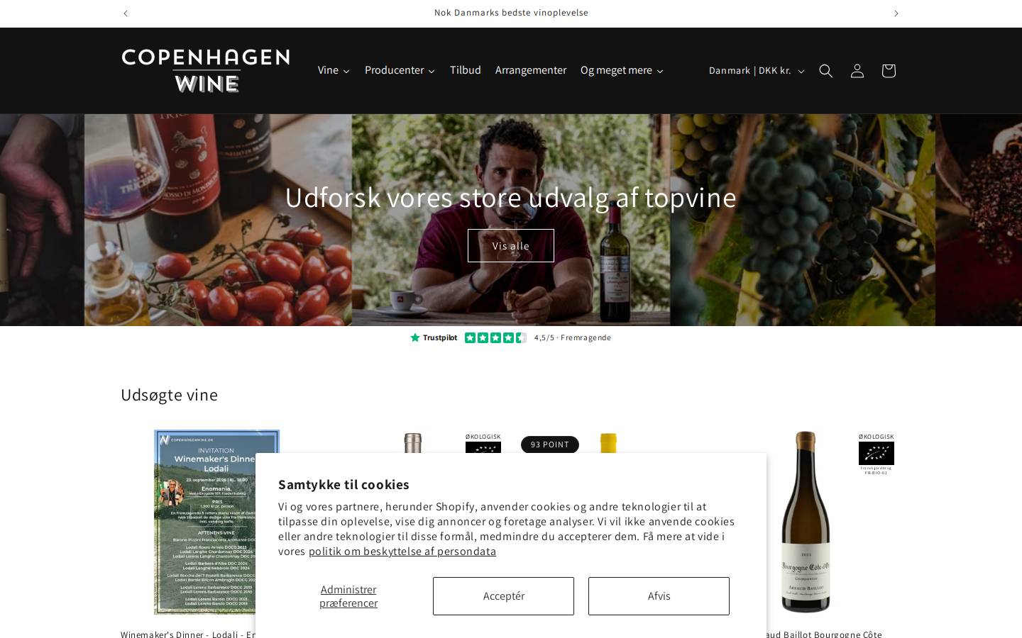 Copenhagenwine homepage screenshot