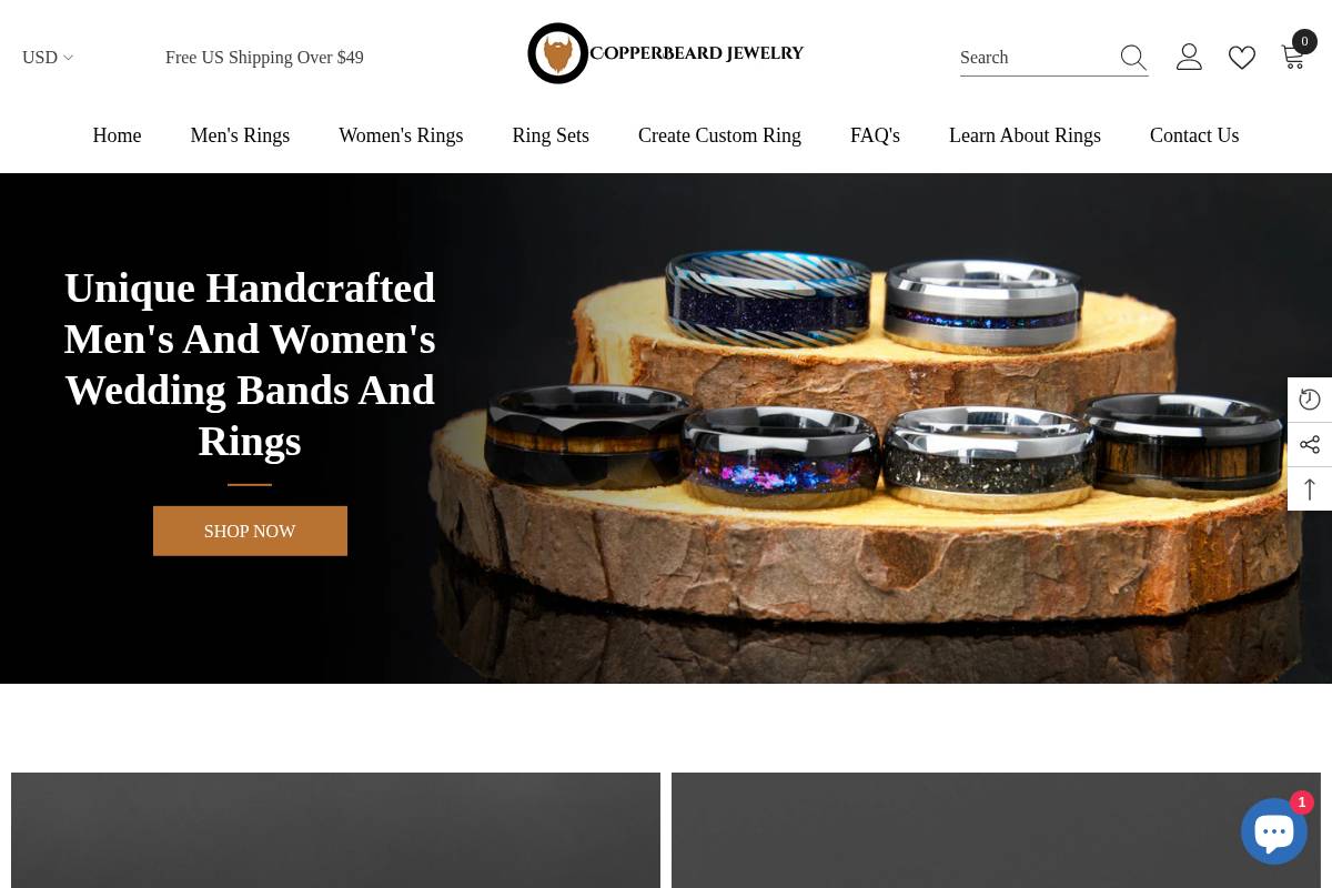 copperbeardjewelry.com homepage screenshot