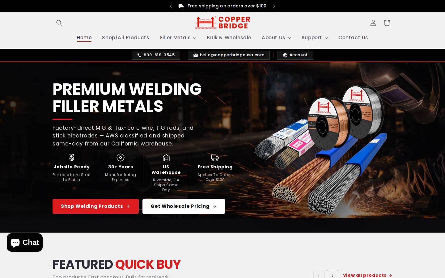 copperbridgeusa.com homepage screenshot