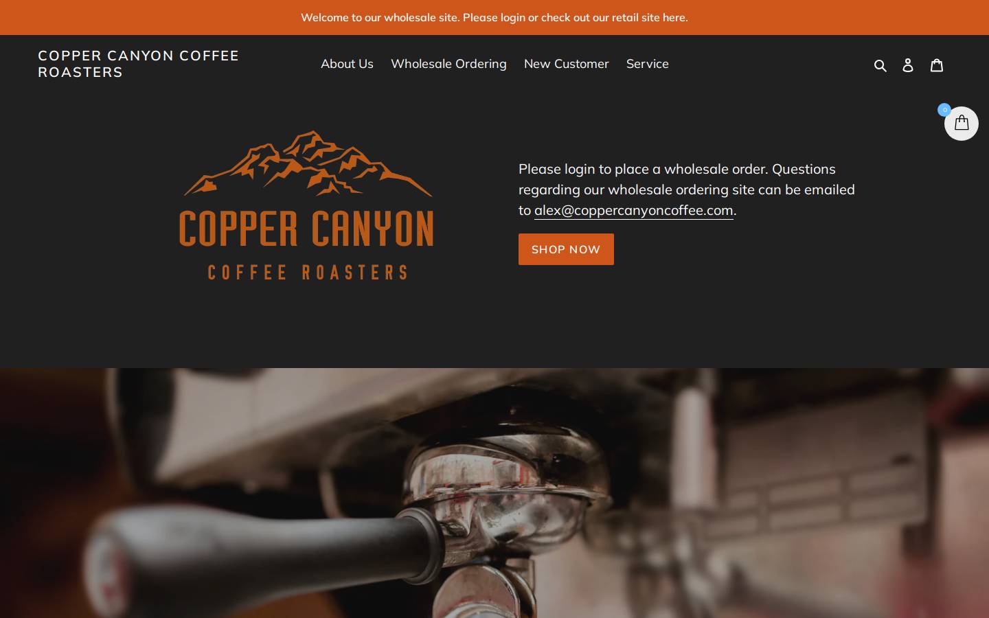 coppercanyon.coffee homepage screenshot