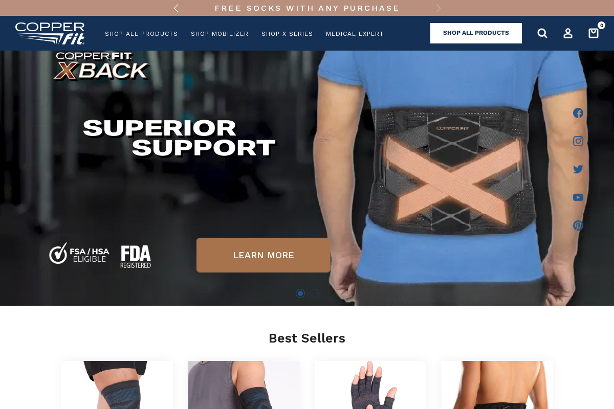 Copper Fit homepage screenshot