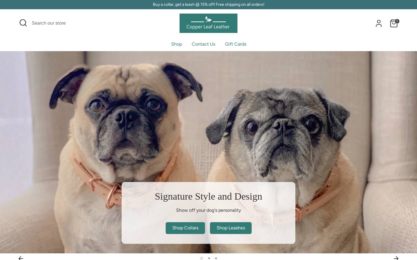 copperleafleather.com homepage screenshot