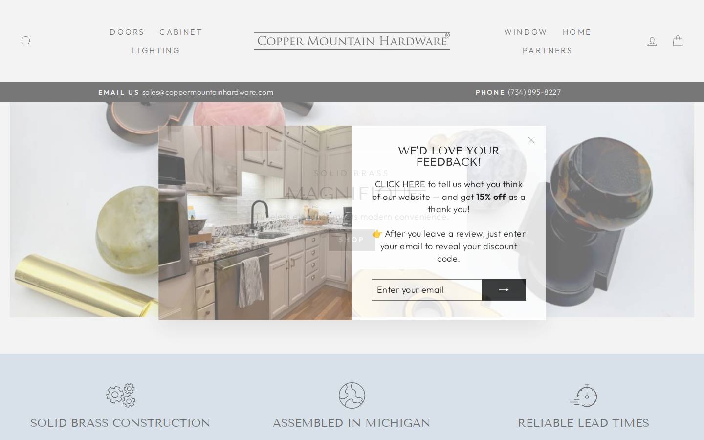 coppermountainhardware.com homepage screenshot