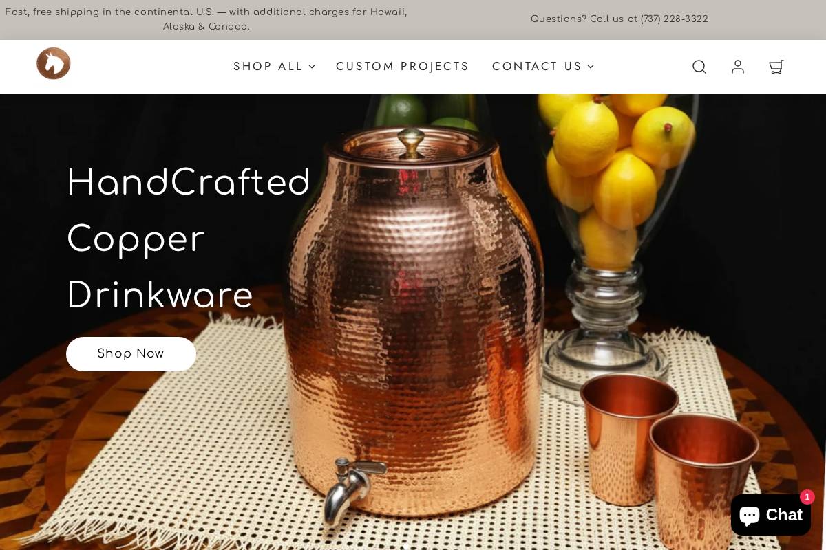 coppermules.com homepage screenshot