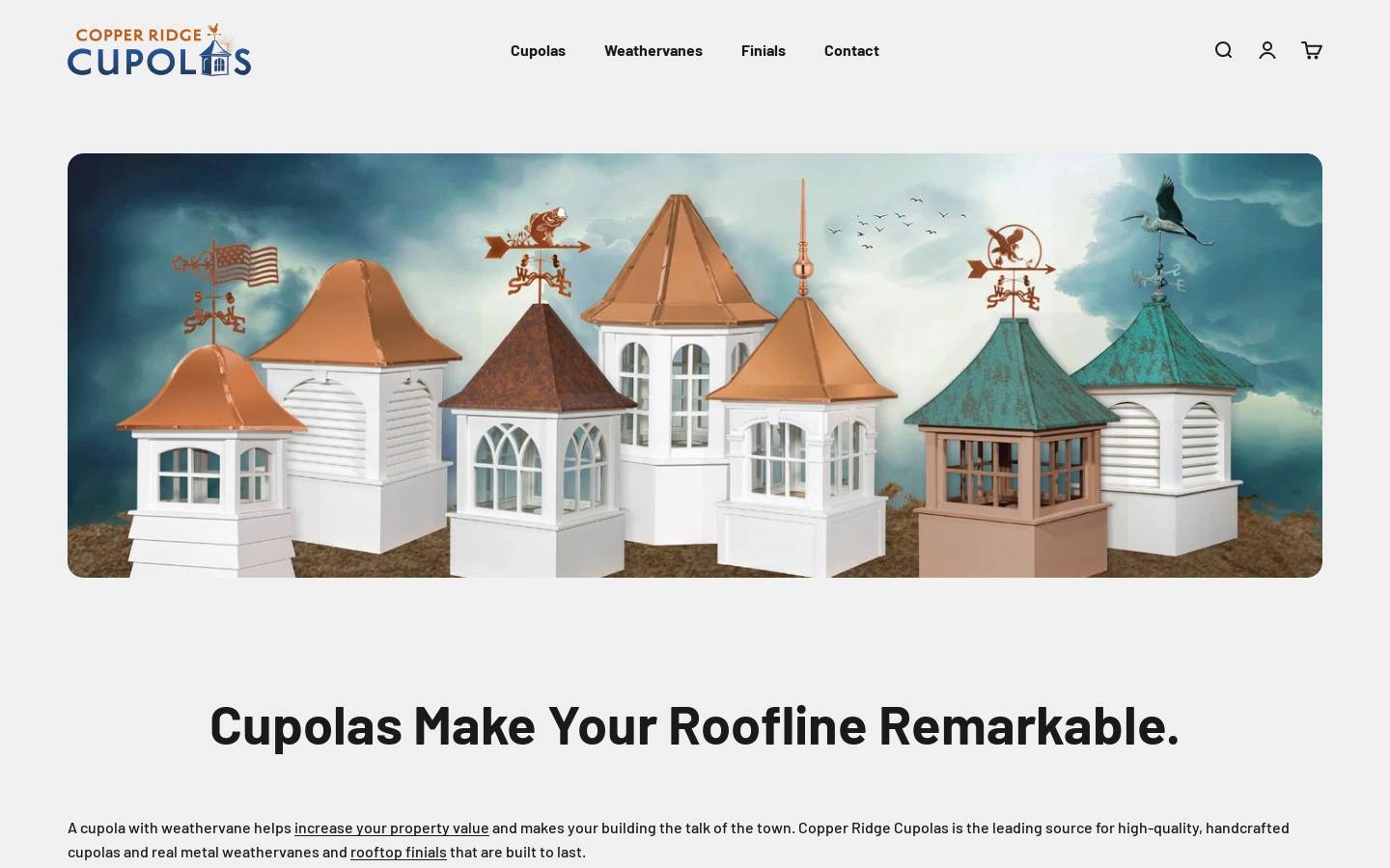 copperridgecupolas.com homepage screenshot