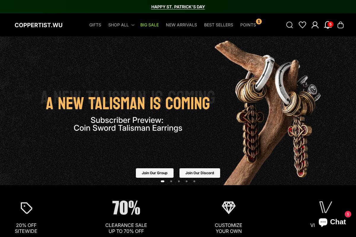 Coppertistwu homepage screenshot