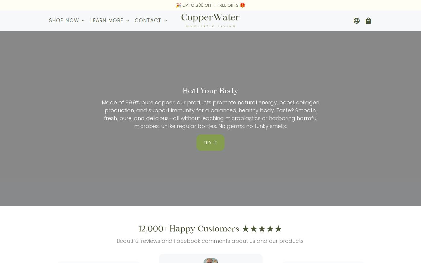 copperwater.com homepage screenshot