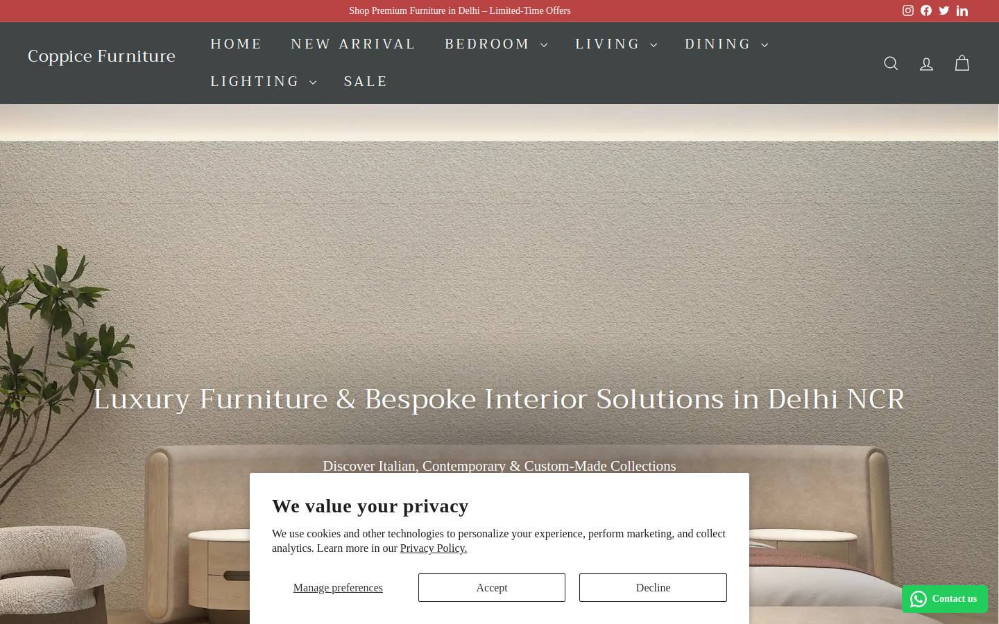 coppicefurniture.com homepage screenshot
