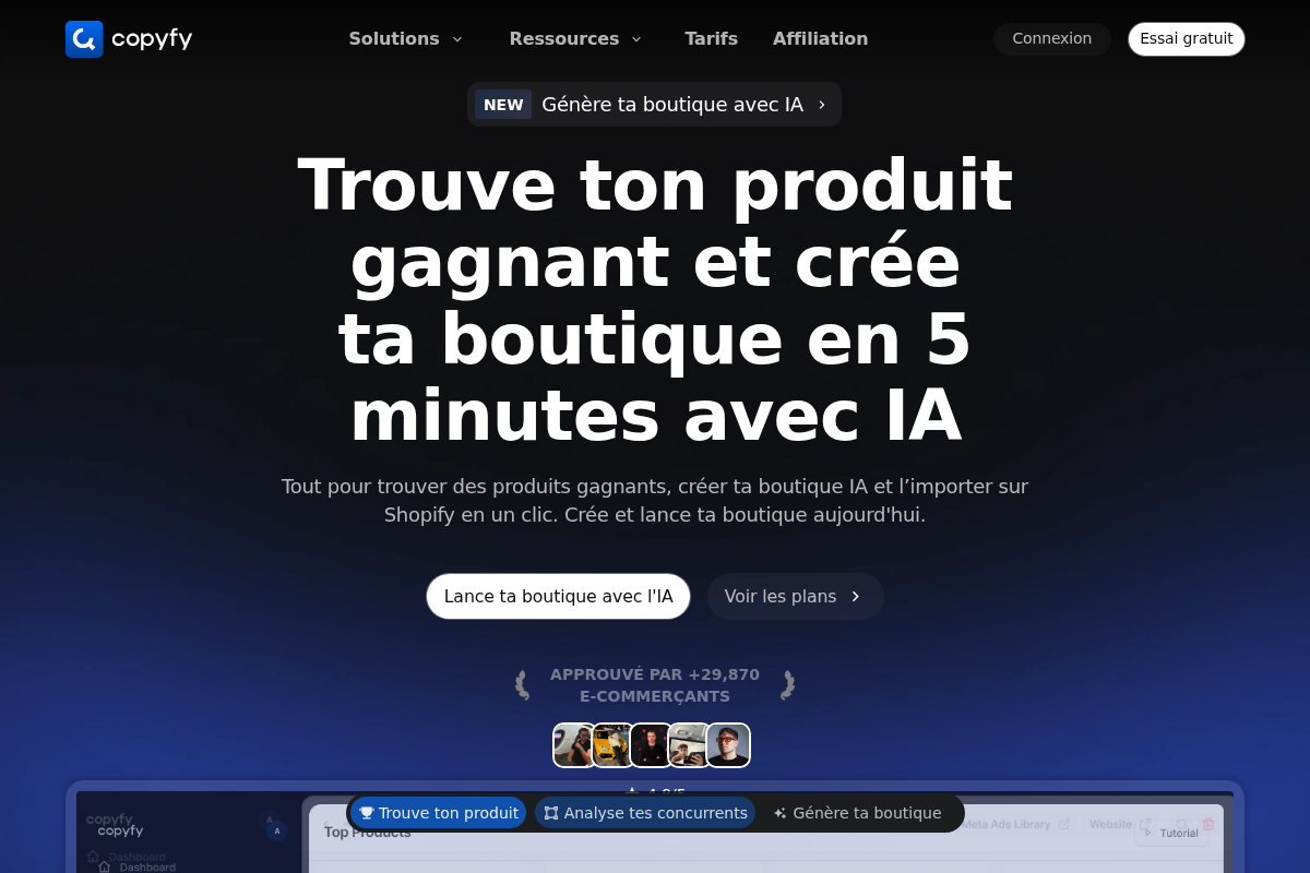 Copyfy homepage screenshot