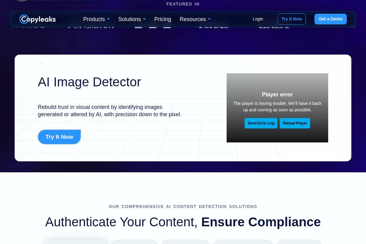 Copyleaks  homepage screenshot