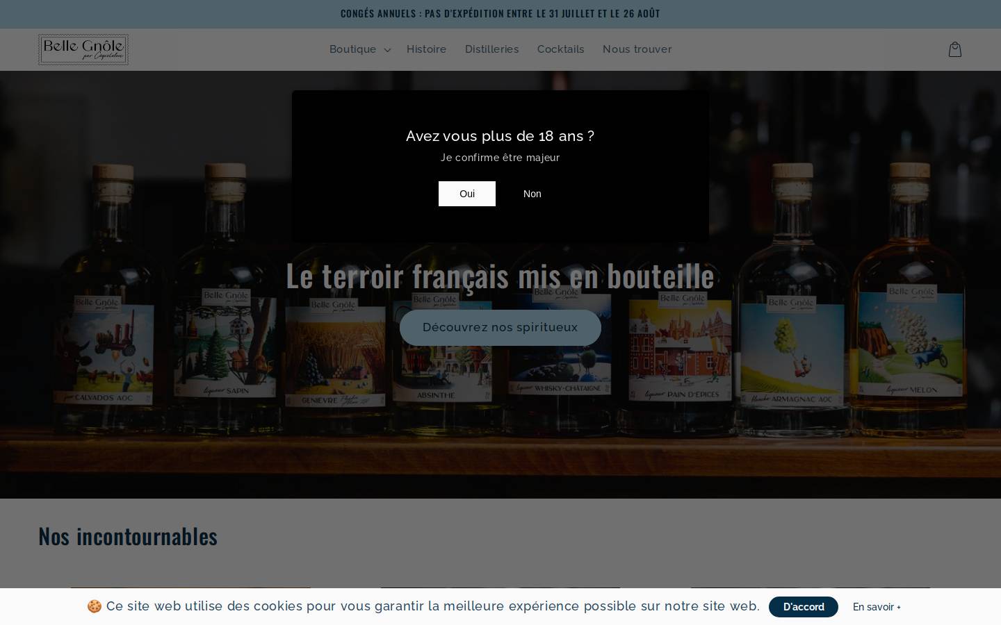 Belle Gnole par Coquetelers homepage screenshot
