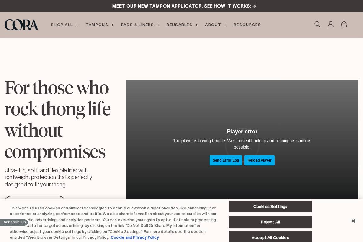 cora.com homepage screenshot