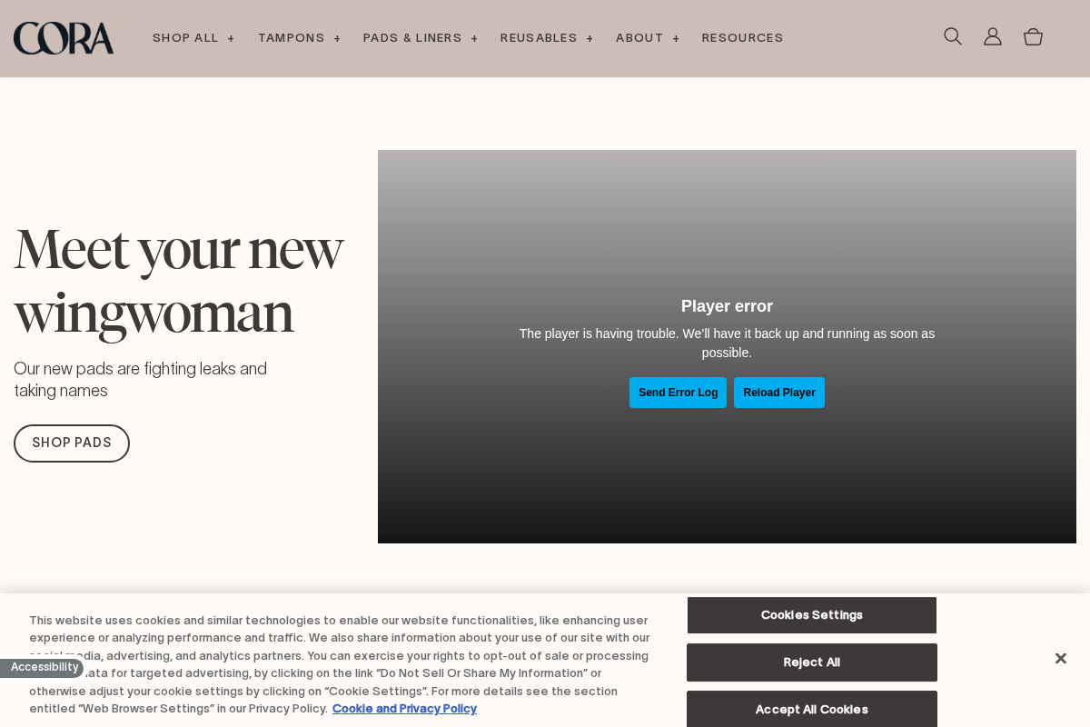 Cora homepage screenshot