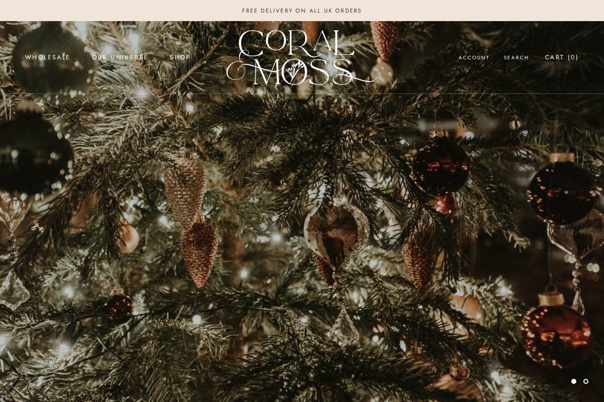 coralandmoss.co homepage screenshot