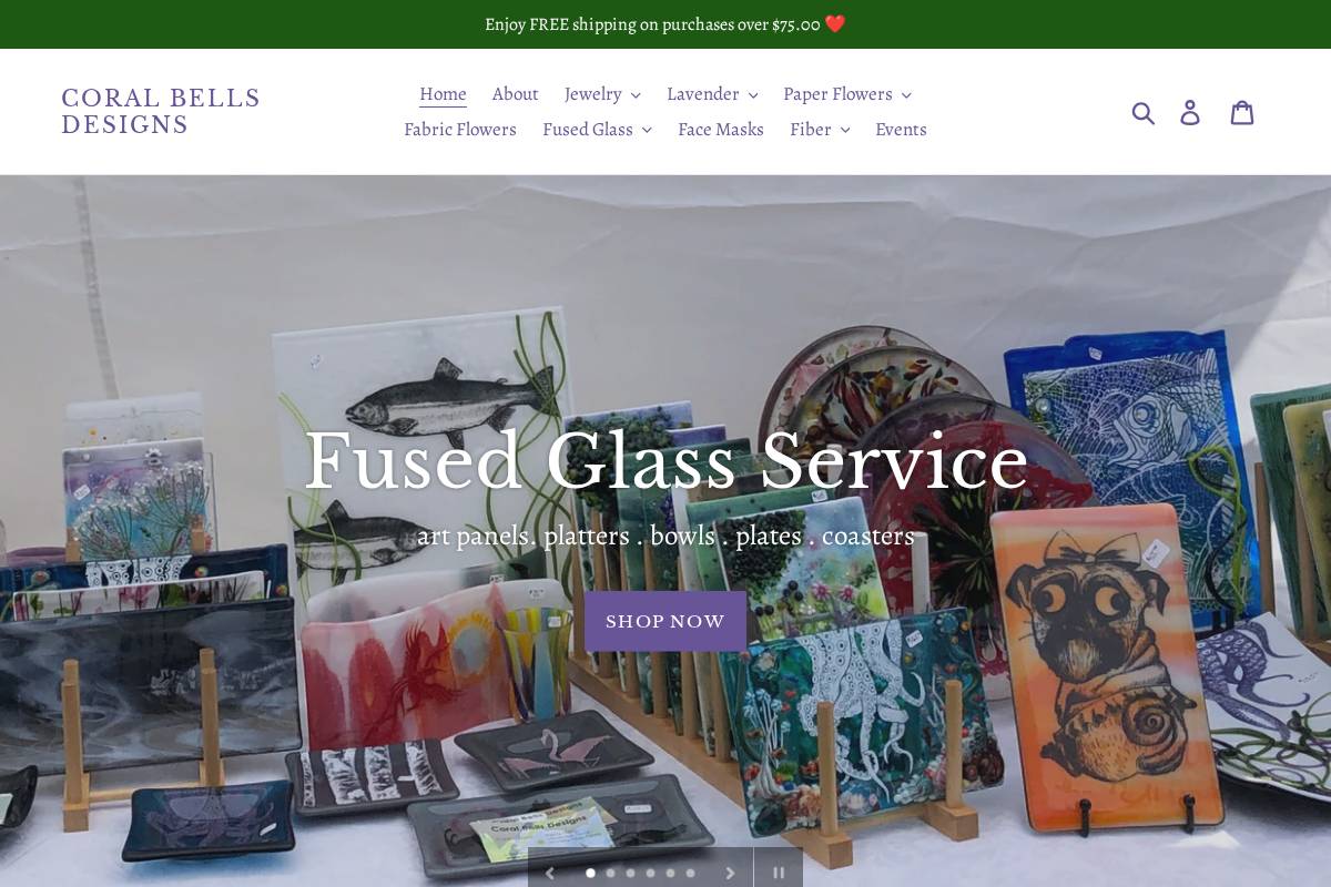 coralbells.com homepage screenshot