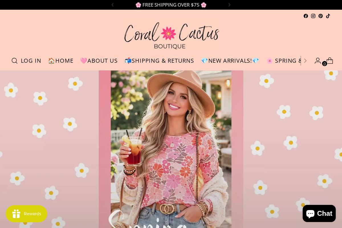 coralcactusboutique.com homepage screenshot