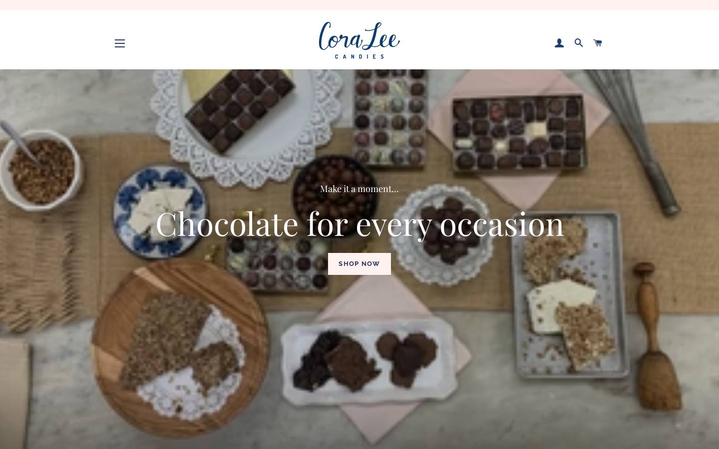 coraleecandies.com homepage screenshot
