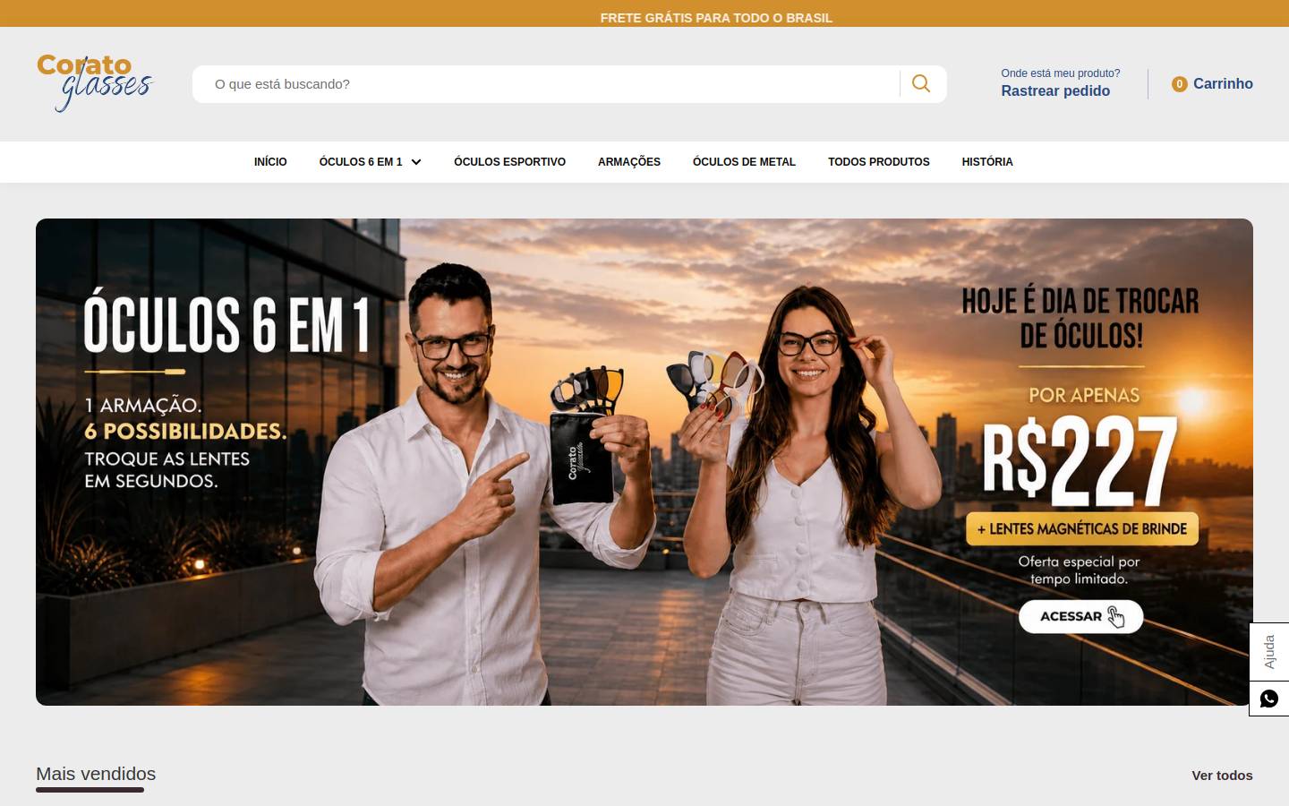 coratoglasses.com.br homepage screenshot