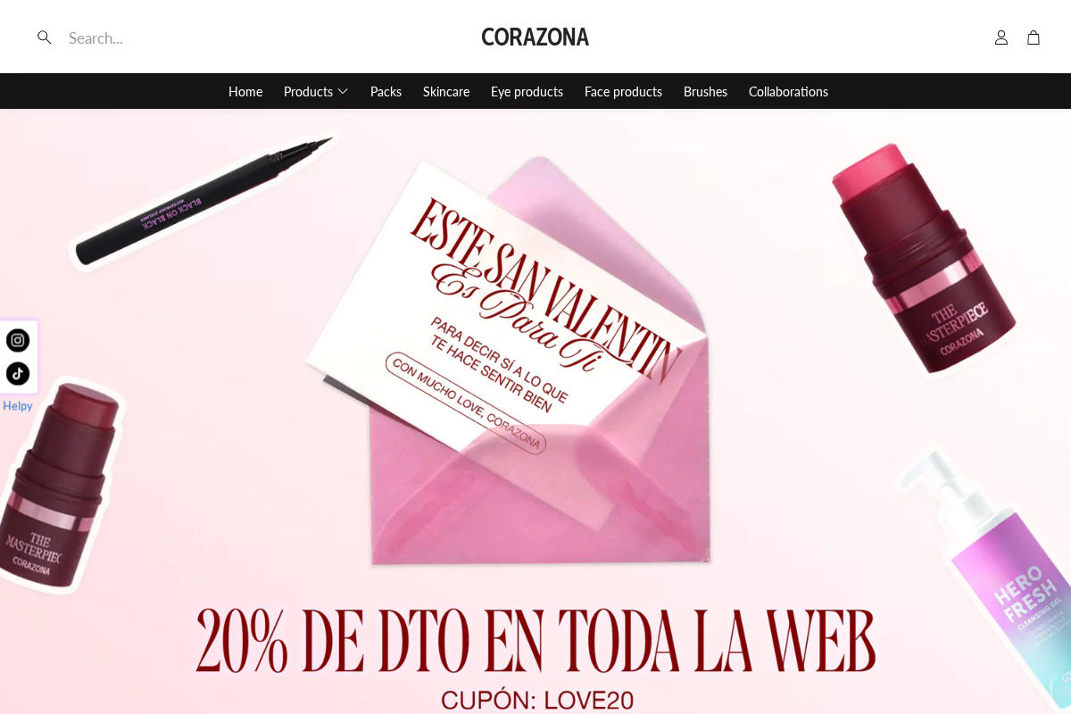 CorazonaBeauty homepage screenshot