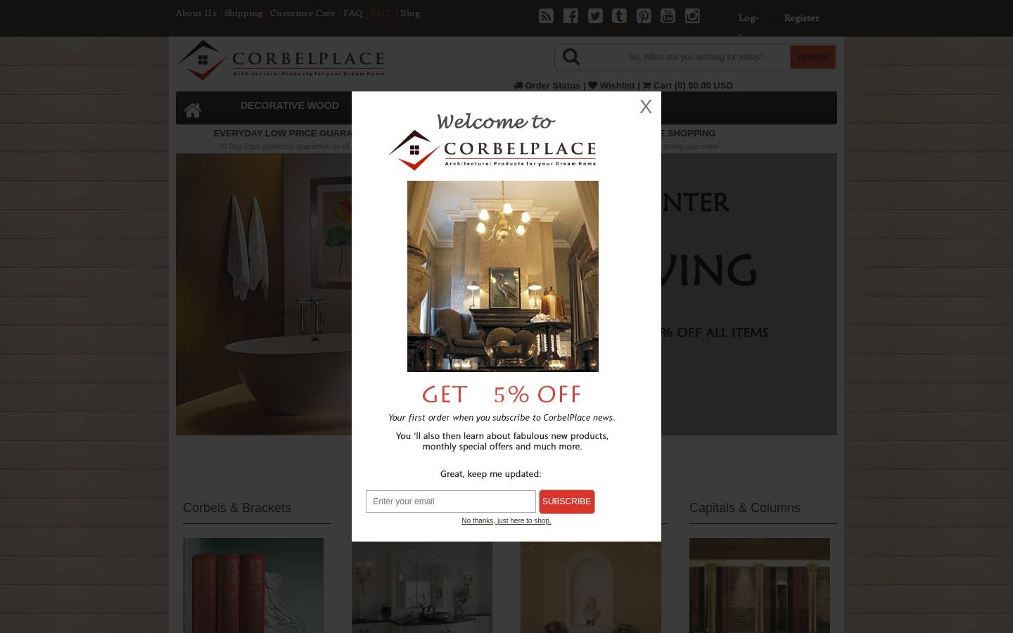 corbelplace.com homepage screenshot