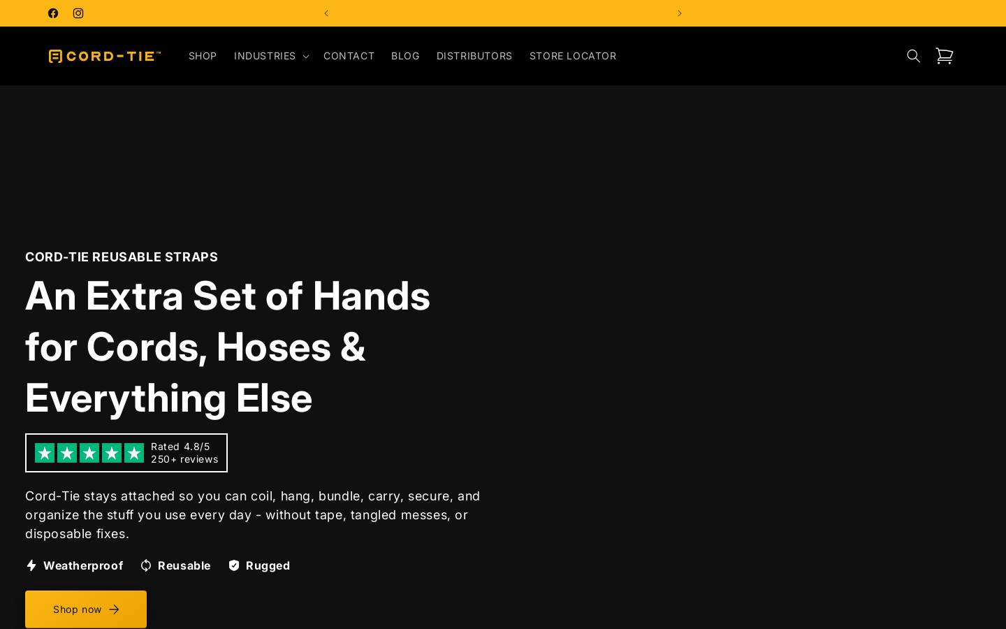 cord-tie.com homepage screenshot