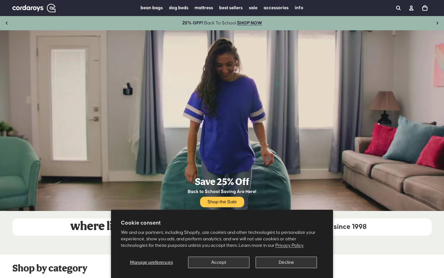 cordaroys homepage screenshot