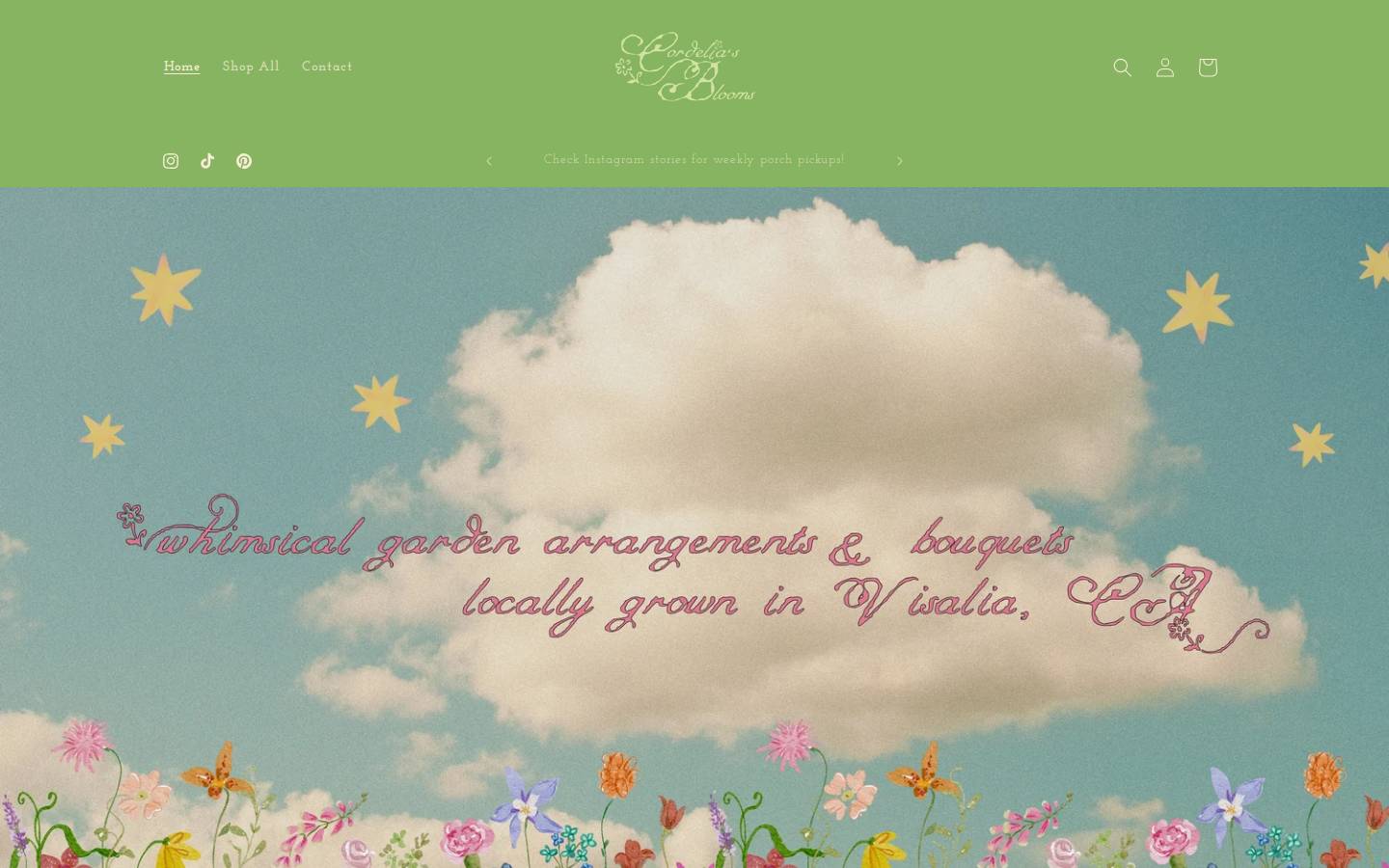 cordeliasblooms.com homepage screenshot