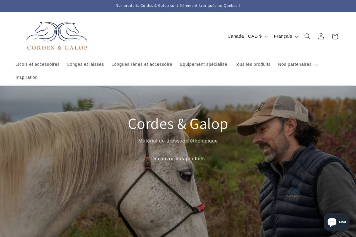 cordesetgalop.com homepage screenshot
