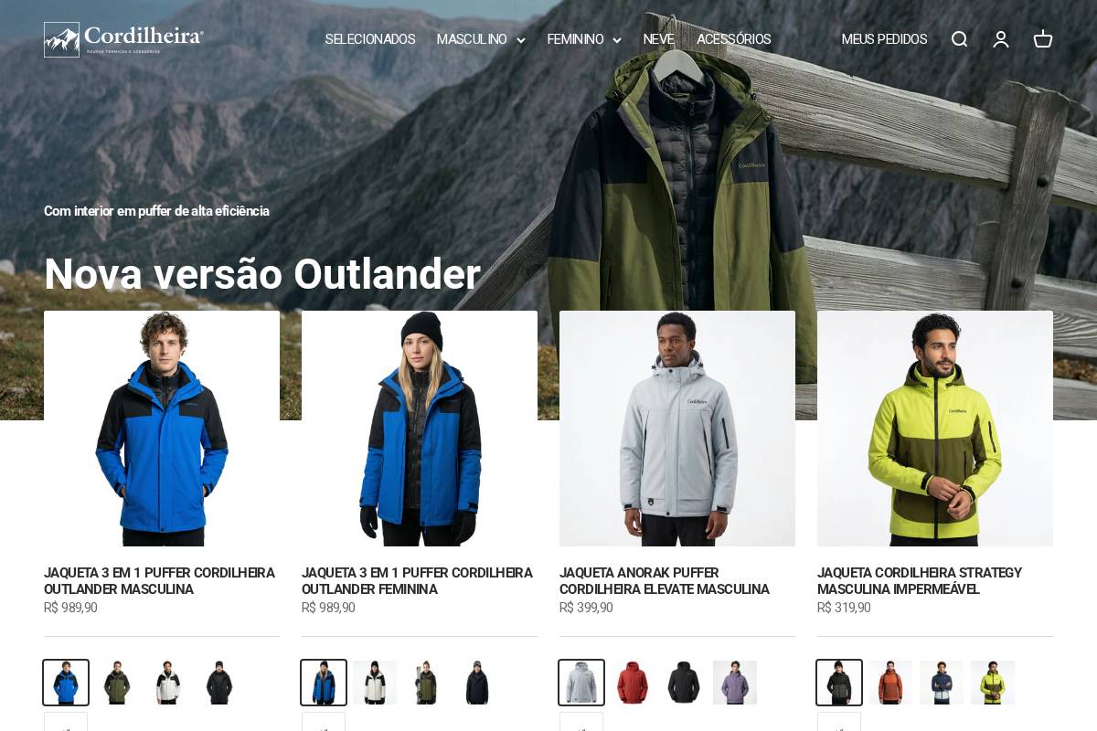 cordilheira.com.br homepage screenshot