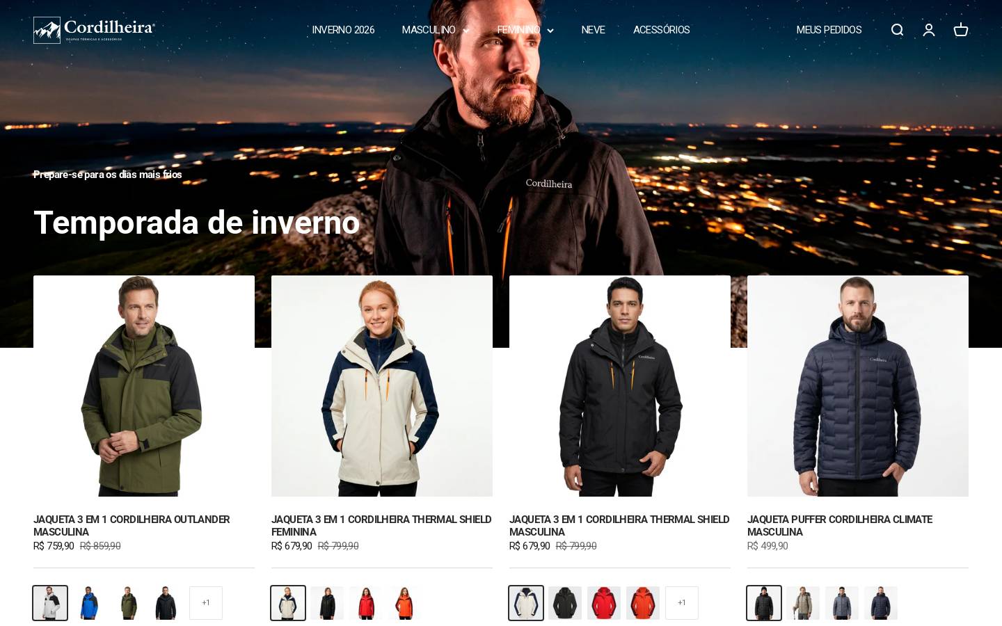 cordilheirabrasil.com homepage screenshot