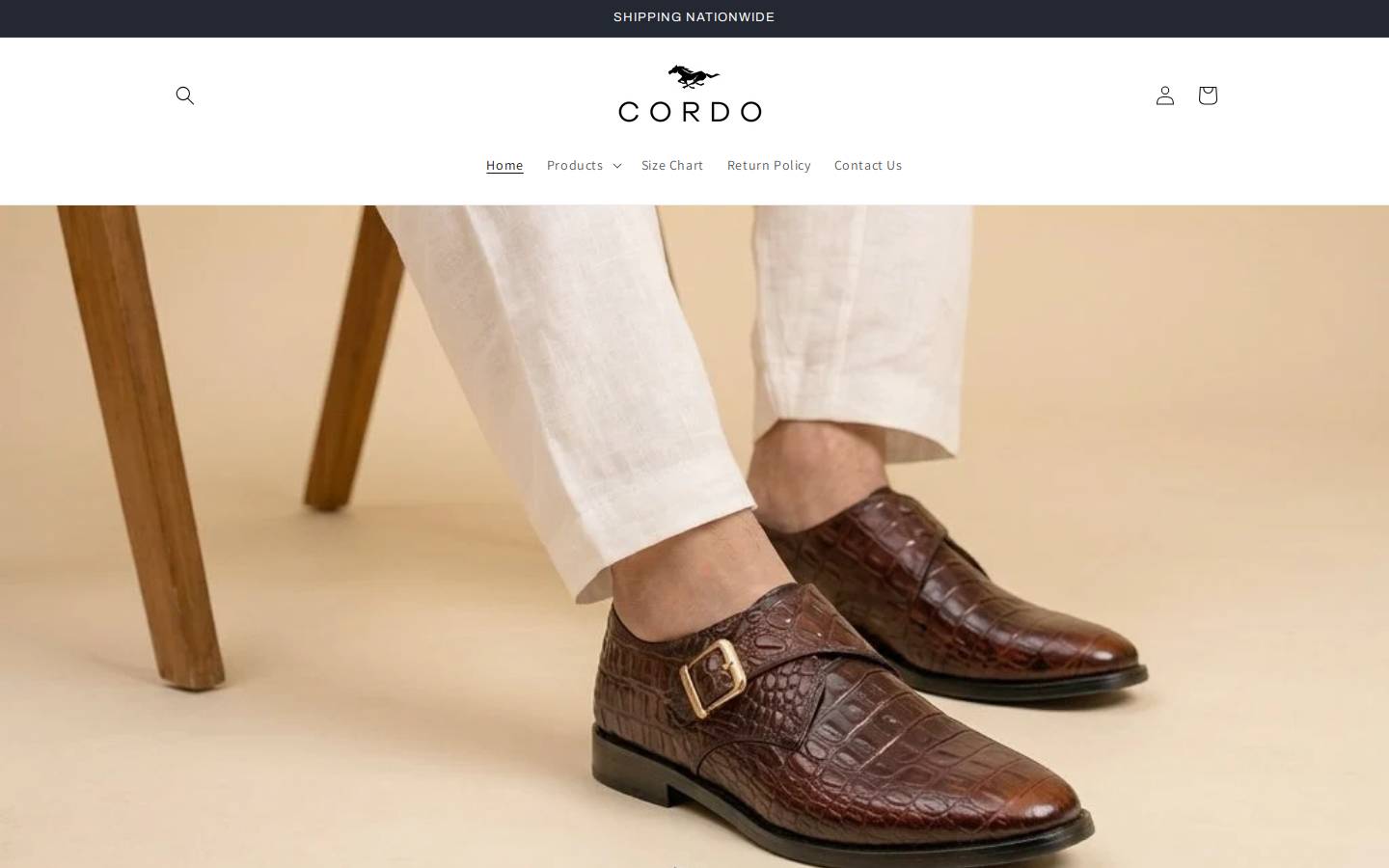cordoshoes.com homepage screenshot