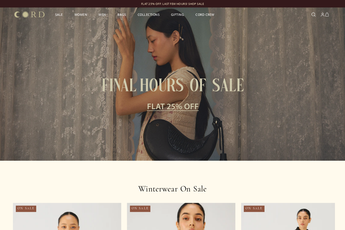 Cordstudio homepage screenshot