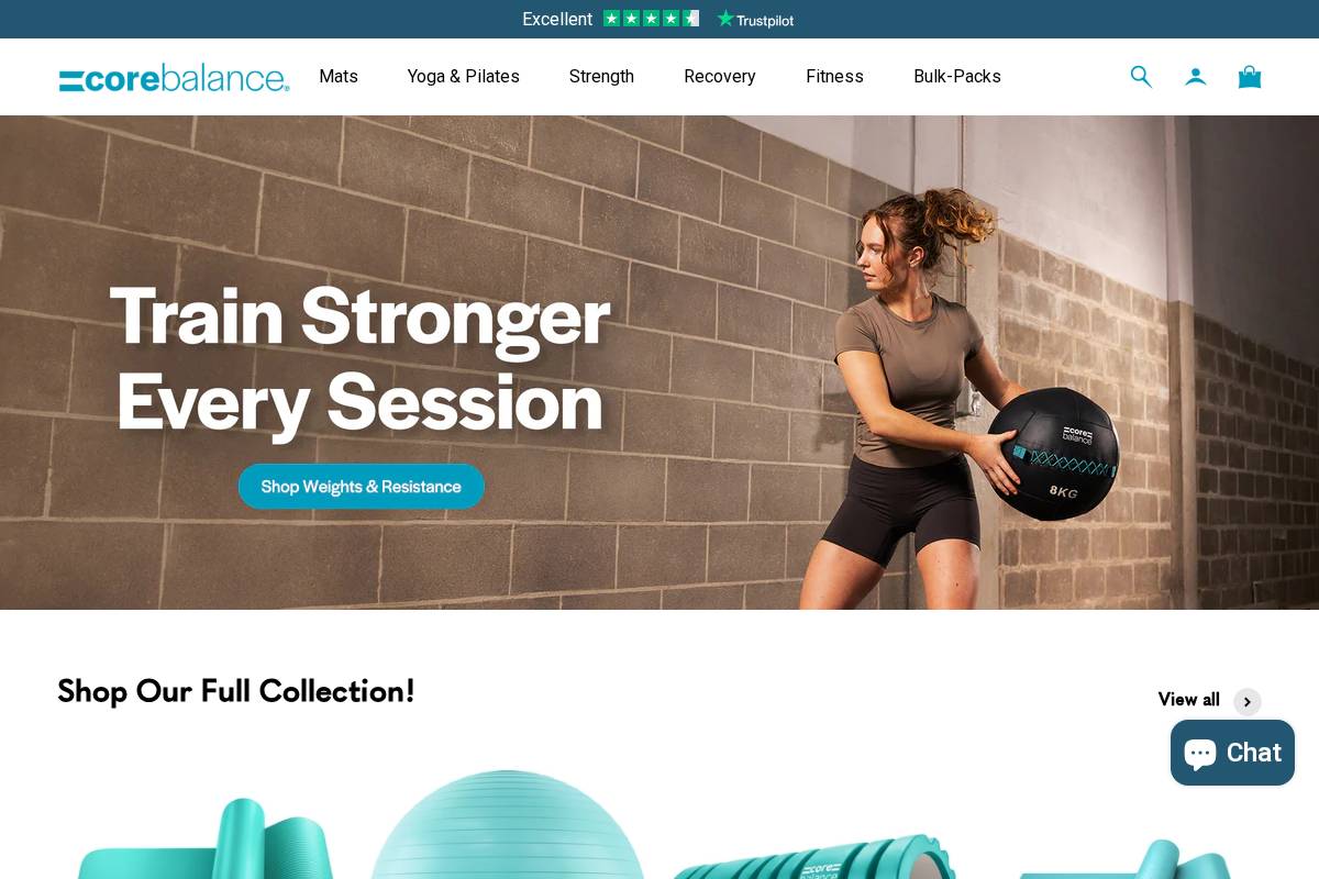 Core Balance homepage screenshot