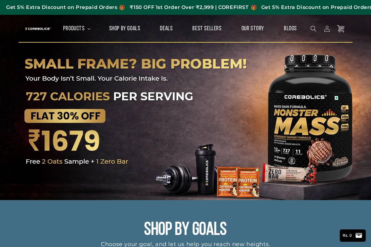 corebolics.com homepage screenshot