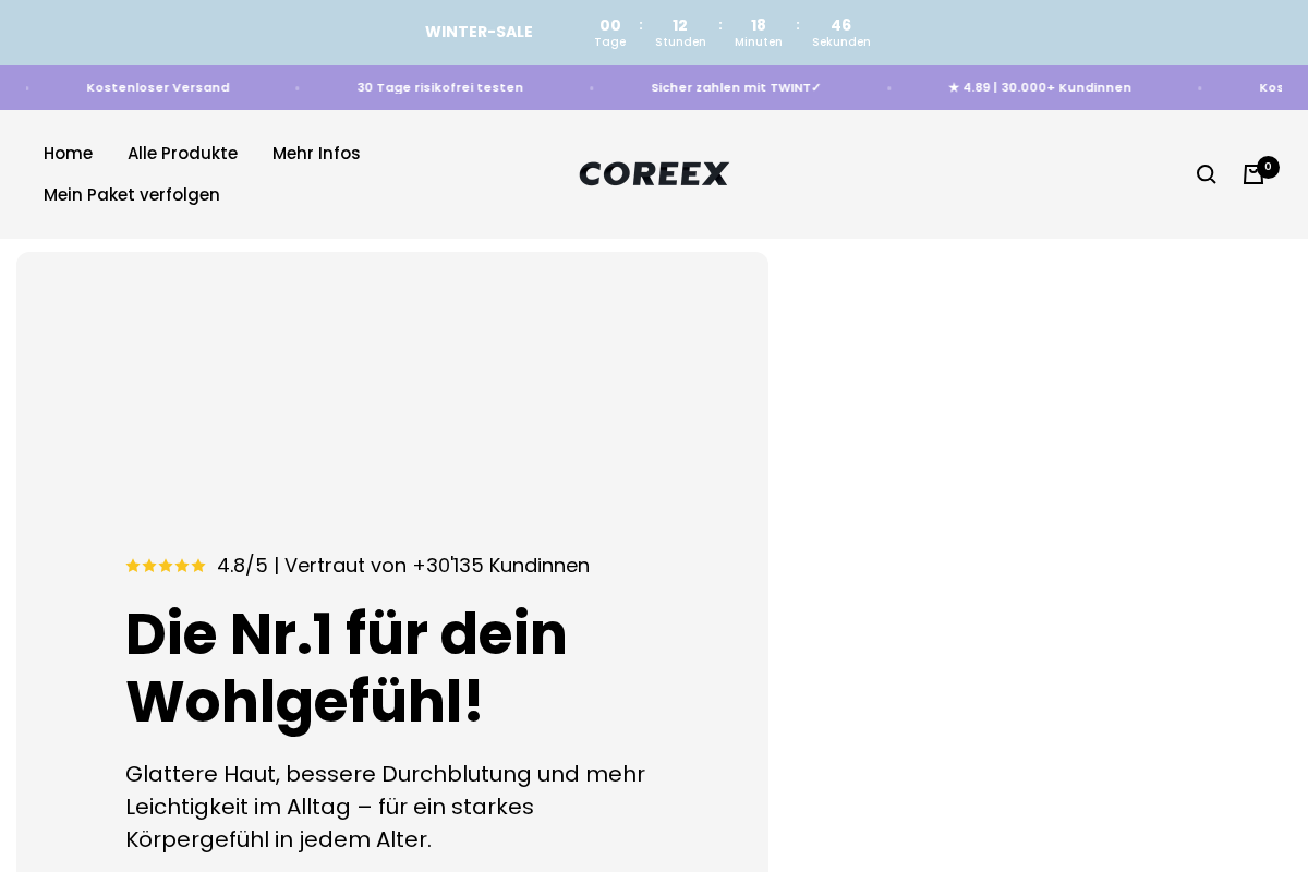 COREEX homepage screenshot