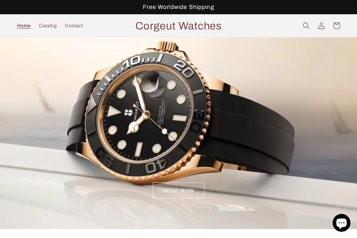 Corgeut Watches homepage screenshot