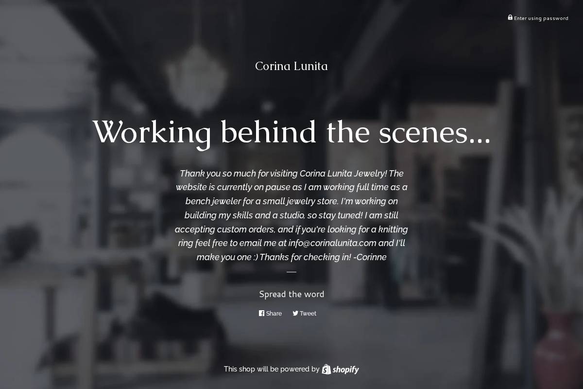 corinalunita.com homepage screenshot