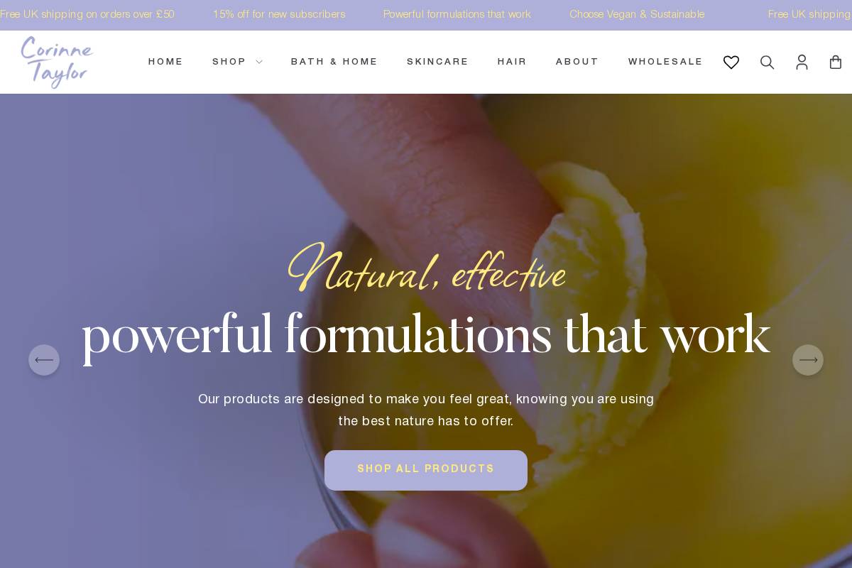 Corinne Taylor homepage screenshot