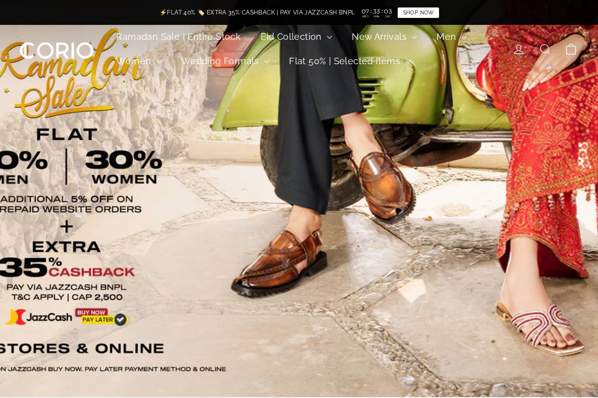 corio.pk homepage screenshot