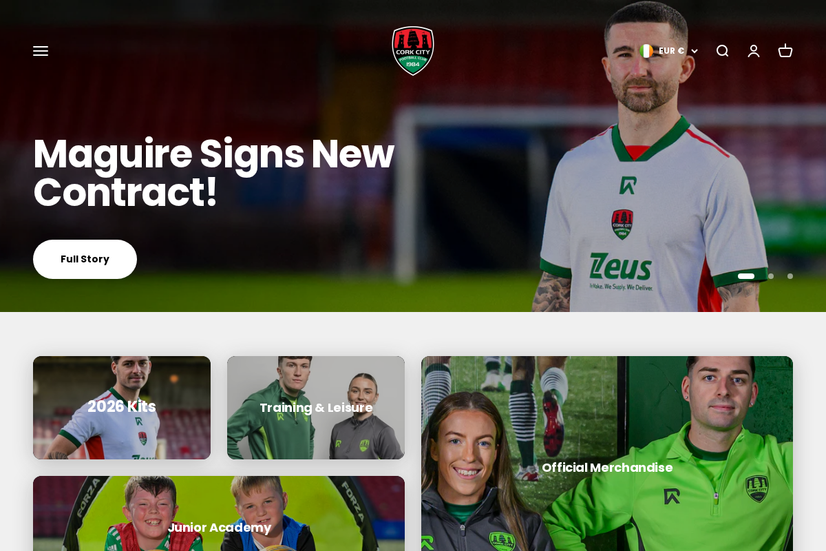 Cork City FC homepage screenshot